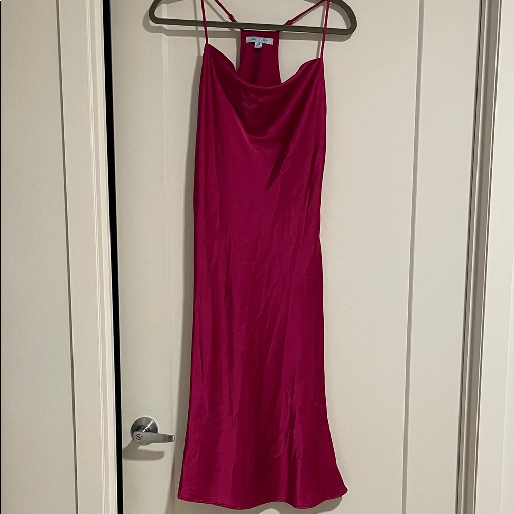 She + Sky Fuchsia Midi Dress